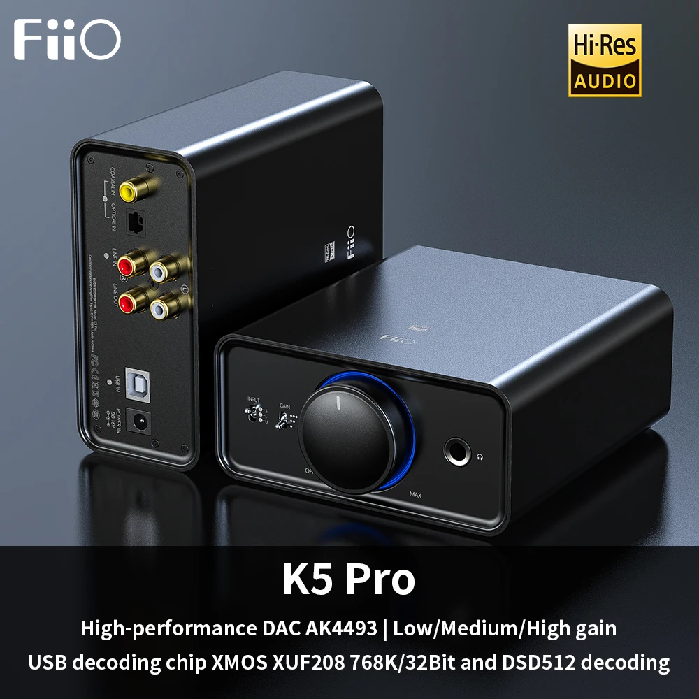 ЦАП и усилитель для дома компьютера FiiO K5 Pro AK4493EQ | 768K/32Bit DSD декодирование