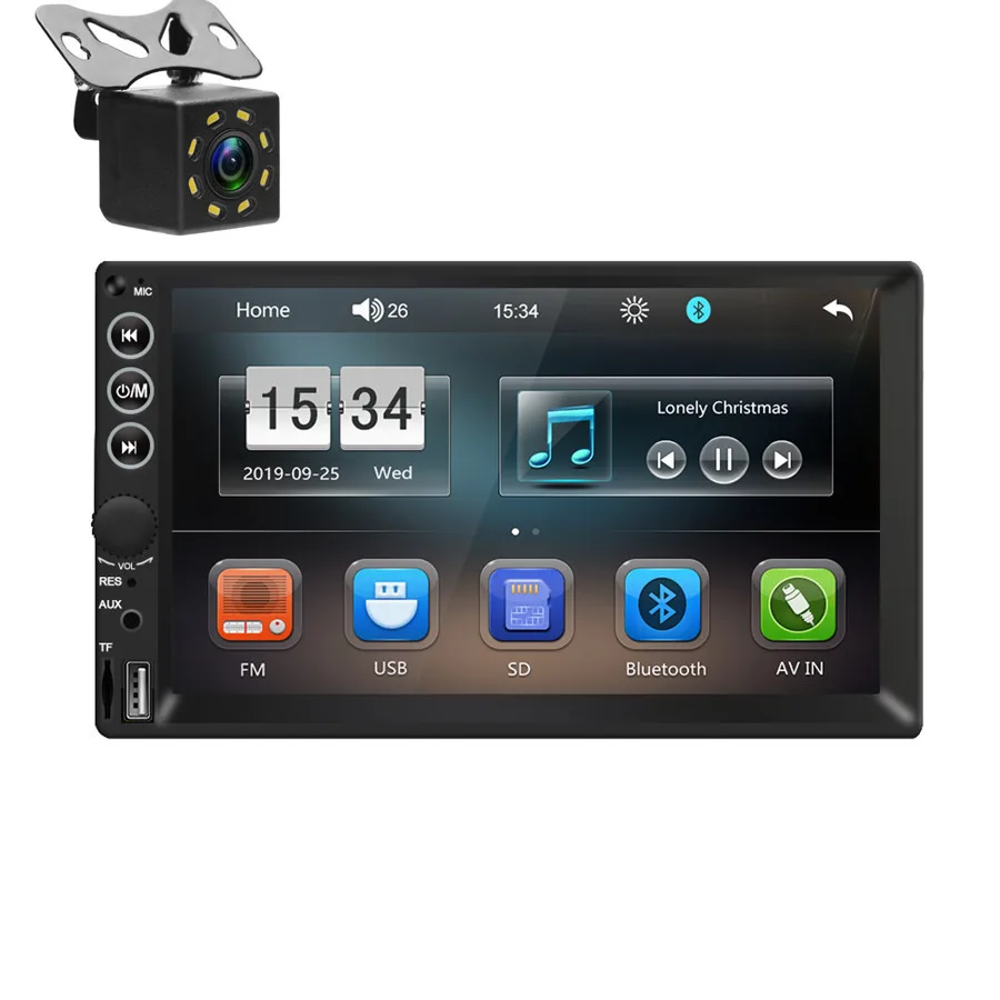 7 "HD 2DIN сенсорный экран Авто Стерео MP5 Bluetooth USB TF FM плеер с 8LED задней камерой 
7 "HD 2DIN сенсорный экран Авто Стерео MP5 Bluetooth USB TF FM плеер с 8LED задней камерой