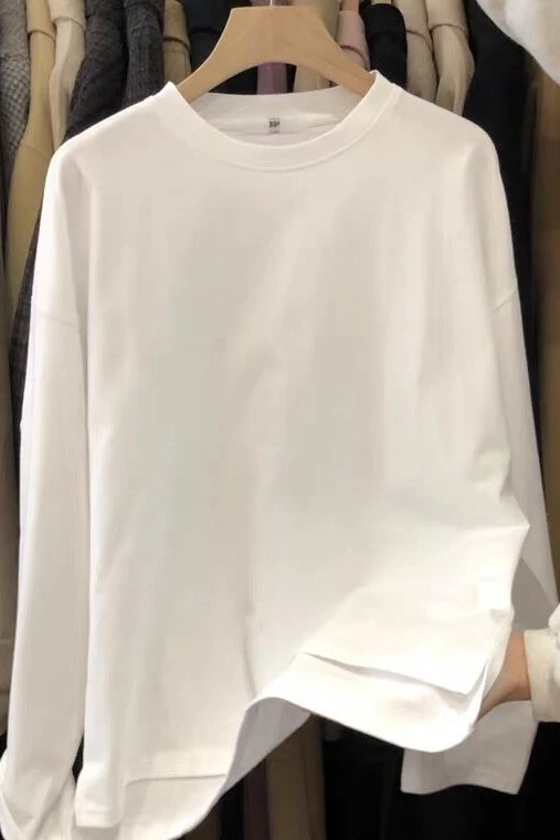 2021 new simple solid color split bottoming shirt wild loose white long-sleeved T-shirt women y2k aesthetic
2021 new simple solid color split bottoming shirt wild loose white long-sleeved T-shirt women y2k aesthetic