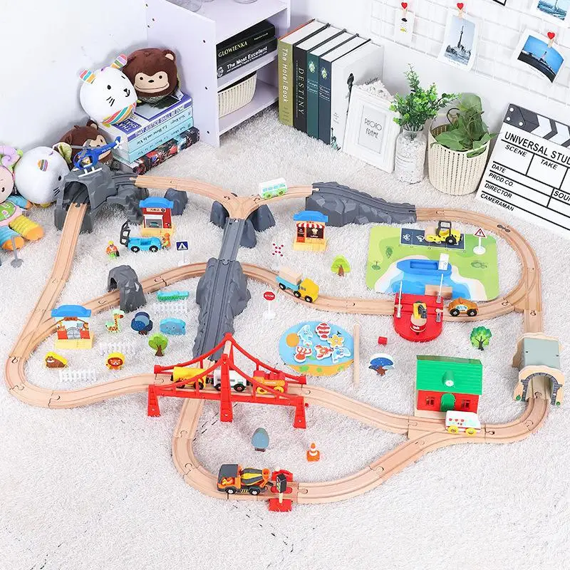 Wooden Train Track Railway Set Kids Toys Wood Puzzle Tunnel Slot Rail Transit Electric Train Parking For Car Garage Children Toy
Wooden Train Track Railway Set Kids Toys Wood Puzzle Tunnel Slot Rail Transit Electric Train Parking For Car Garage Children Toy