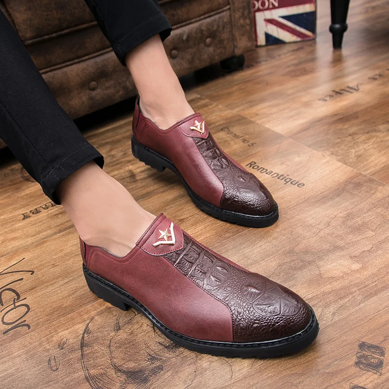 FIXSYS Leather Mens Oxfords Crocodile Pattern Men Loafers Breathable Slip-on Business Shoes for Man Vintage Wedding Formal Shoes
FIXSYS Leather Mens Oxfords Crocodile Pattern Men Loafers Breathable Slip-on Business Shoes for Man Vintage Wedding Formal Shoes