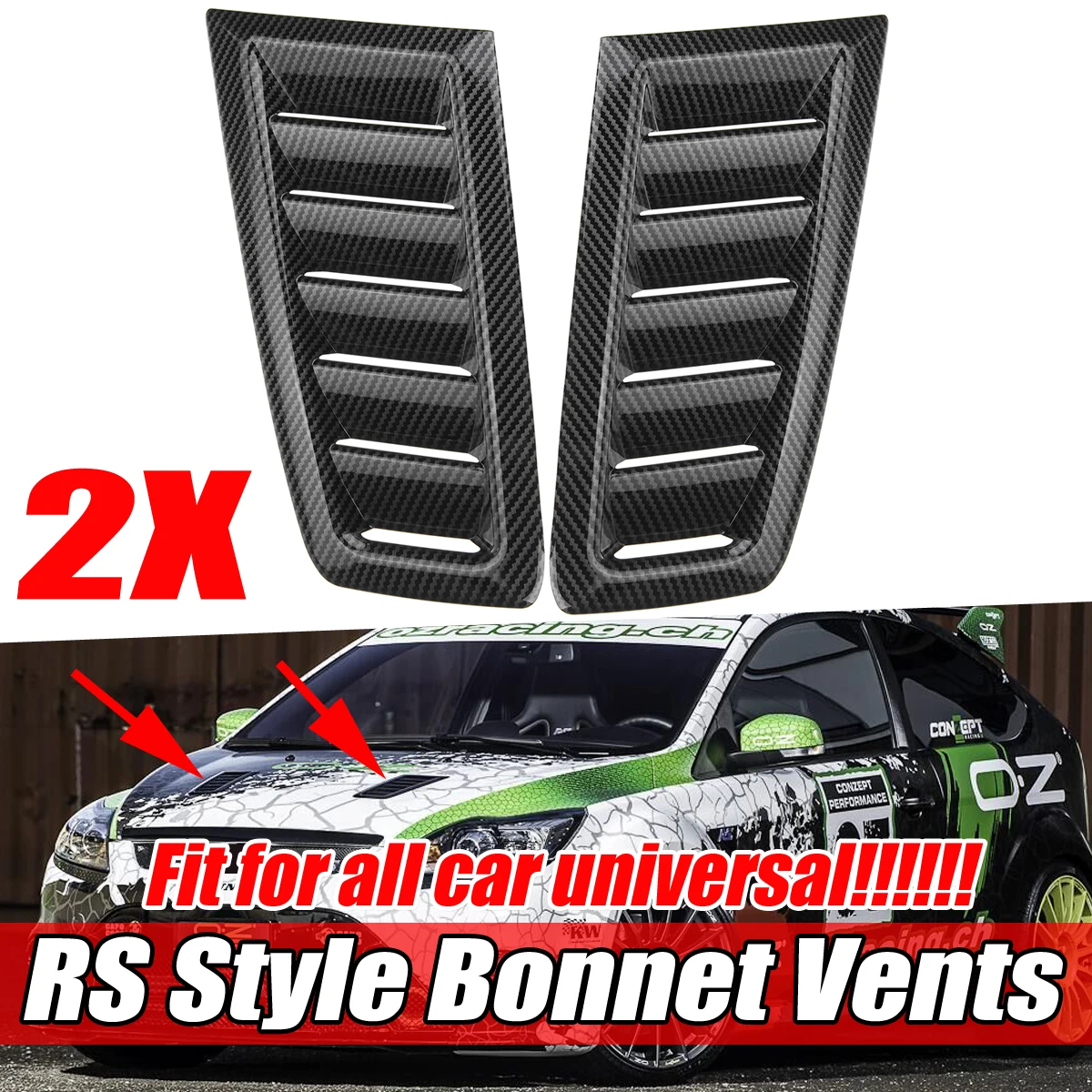 2x ABS Universal Car Front Bonnet Vents Hood For Ford For Focus For BENZ For Audi For BMW For Honda For Toyota For Mazad For VW
2x ABS Universal Car Front Bonnet Vents Hood For Ford For Focus For BENZ For Audi For BMW For Honda For Toyota For Mazad For VW