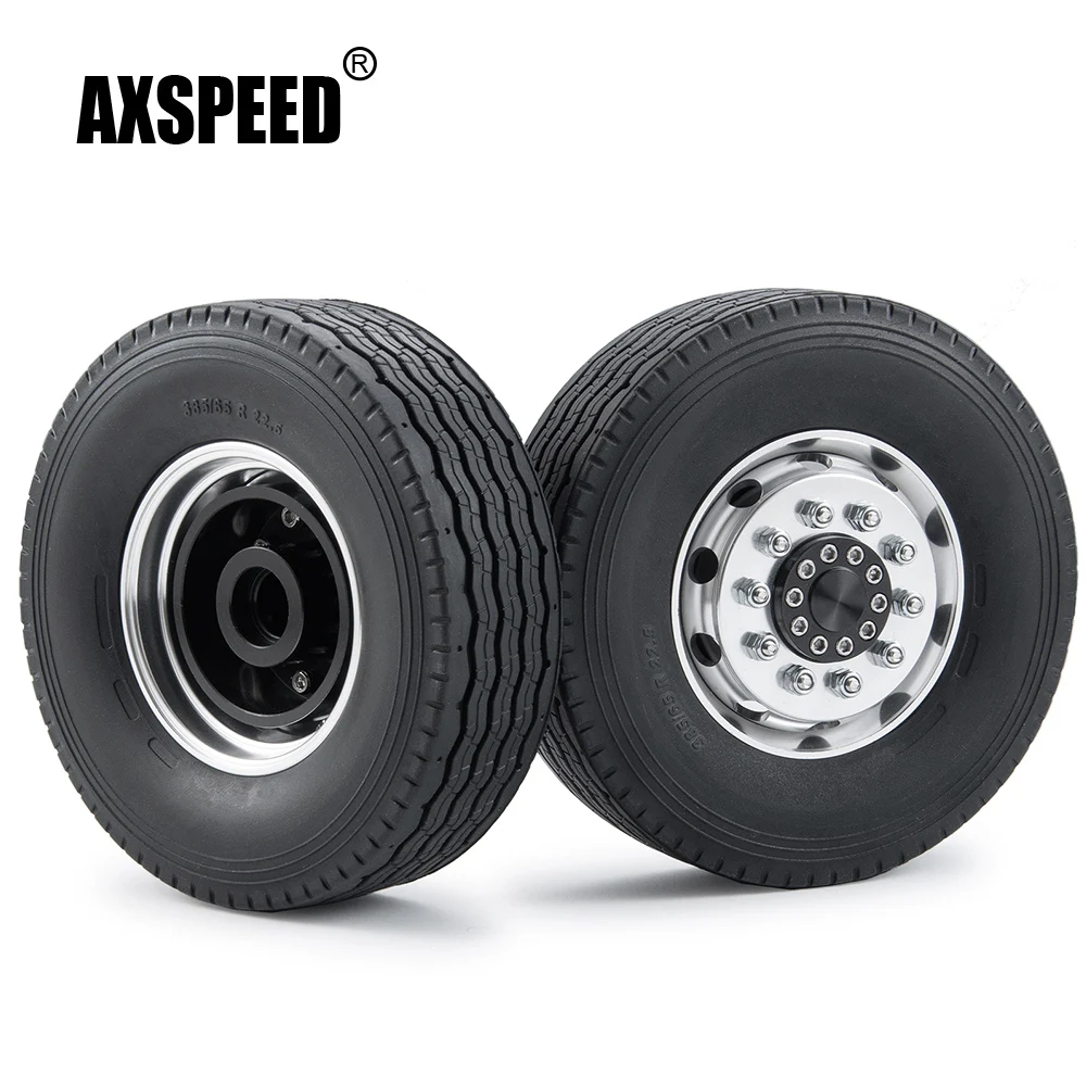 AXSPEED Metal Alloy Front Wheel Hub Rims with 28mm Width Rubber Tires for 1/14 Tamiya RC Trailer Tractor Truck Car Model Parts
AXSPEED Metal Alloy Front Wheel Hub Rims with 28mm Width Rubber Tires for 1/14 Tamiya RC Trailer Tractor Truck Car Model Parts