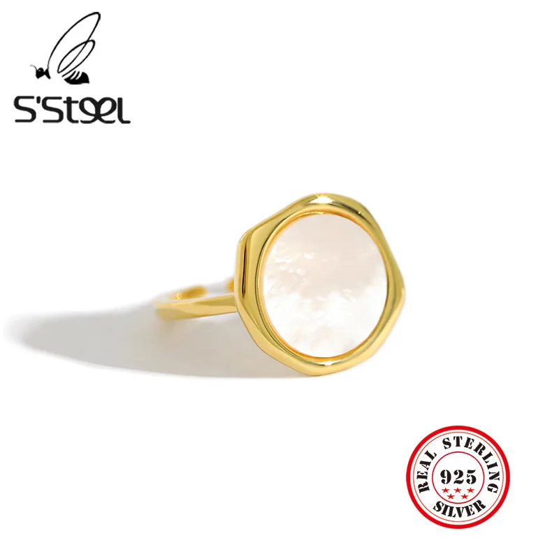 S'STEEL 925 Sterling Silver Ring Fine Jewelry Gold Hexagon Shell Open Ring For Women Minimalist Accesories Jewerly Anello Donna
S'STEEL 925 Sterling Silver Ring Fine Jewelry Gold Hexagon Shell Open Ring For Women Minimalist Accesories Jewerly Anello Donna