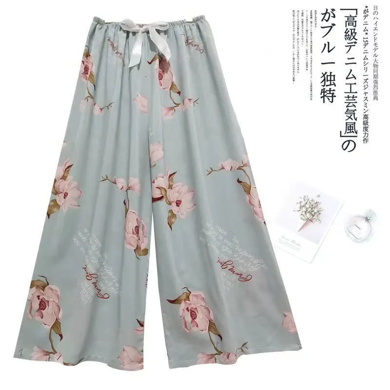 Summer Women's Pants 2021 Fashion Flowers Print High Waist Pants With Bowknot Decor Youth Wide Leg Pants Homewear Pyjama Female
Summer Women's Pants 2021 Fashion Flowers Print High Waist Pants With Bowknot Decor Youth Wide Leg Pants Homewear Pyjama Female