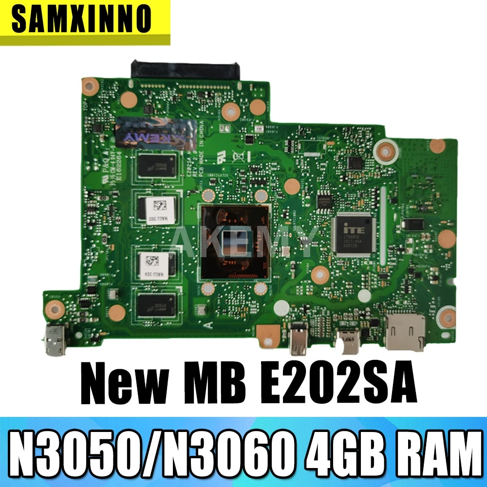 

Akemy New E202SA Mainboard For Asus EeeBook E202S E202SA laptop motherboard N3050 N3060 CPU 4GB RAM