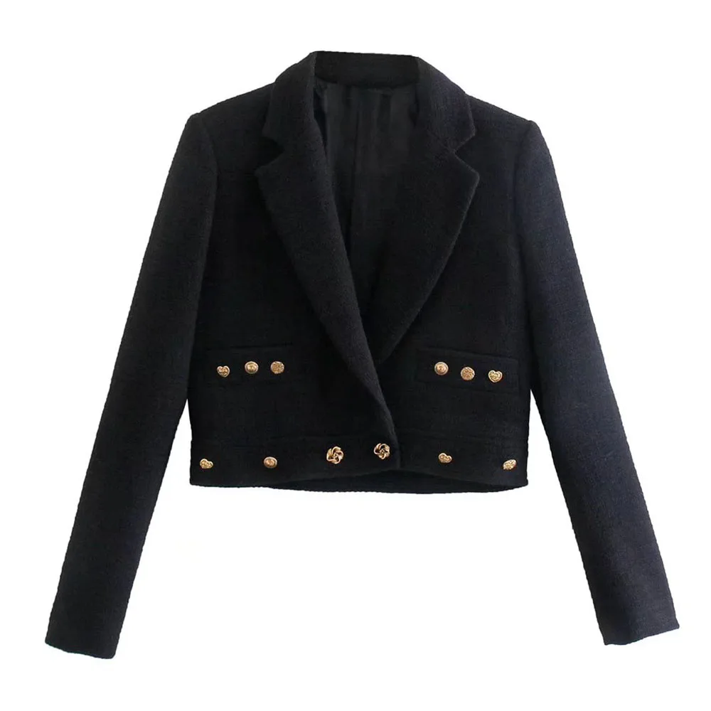 ZA 2021 European and American women's spring and autumn new style professional temperament texture short suit jacket
ZA 2021 European and American women's spring and autumn new style professional temperament texture short suit jacket