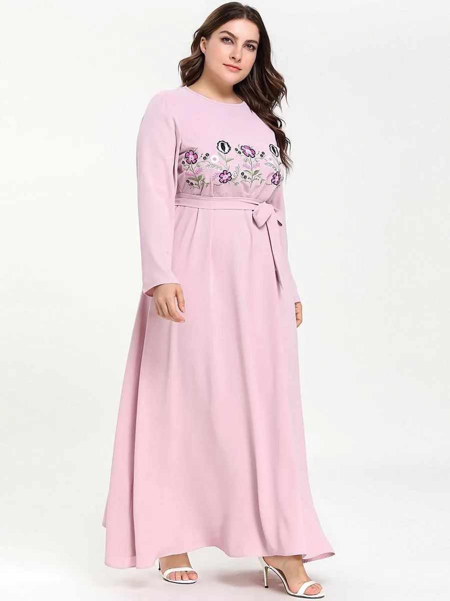 TUHAO Sweety Lady Solid Pink Laced Up Long Dresses High Waist Floral Embroidery Pattern Large Size Maxi Dresses HC309
TUHAO Sweety Lady Solid Pink Laced Up Long Dresses High Waist Floral Embroidery Pattern Large Size Maxi Dresses HC309