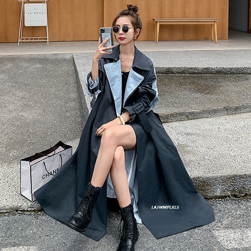 2021 New Fashion Spring Autumn Women Trench Coat Vintage Patchwork Long Trench Coats For Office Ladies Ankle Length Windbreaker 
2021 New Fashion Spring Autumn Women Trench Coat Vintage Patchwork Long Trench Coats For Office Ladies Ankle Length Windbreaker