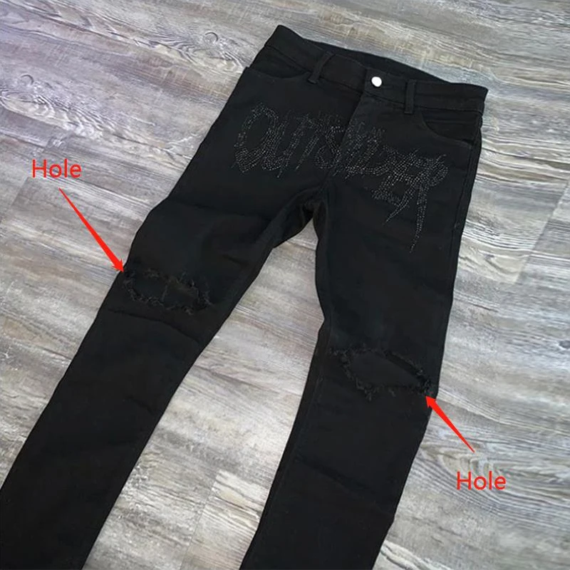 Men's Black Jeans 2021 New European Ripped Trend Jogger Fashion Street Skinny Destroyed Stretch Hot Drill Small Feet Denim Pant 
Men's Black Jeans 2021 New European Ripped Trend Jogger Fashion Street Skinny Destroyed Stretch Hot Drill Small Feet Denim Pant