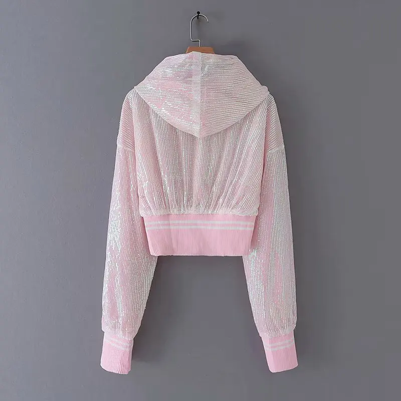 Wholesale Women Summer New Style Sequin Hooded Coat Bomber Jacket Womens Short Baseball Uniform Windbreaker
Wholesale Women Summer New Style Sequin Hooded Coat Bomber Jacket Womens Short Baseball Uniform Windbreaker