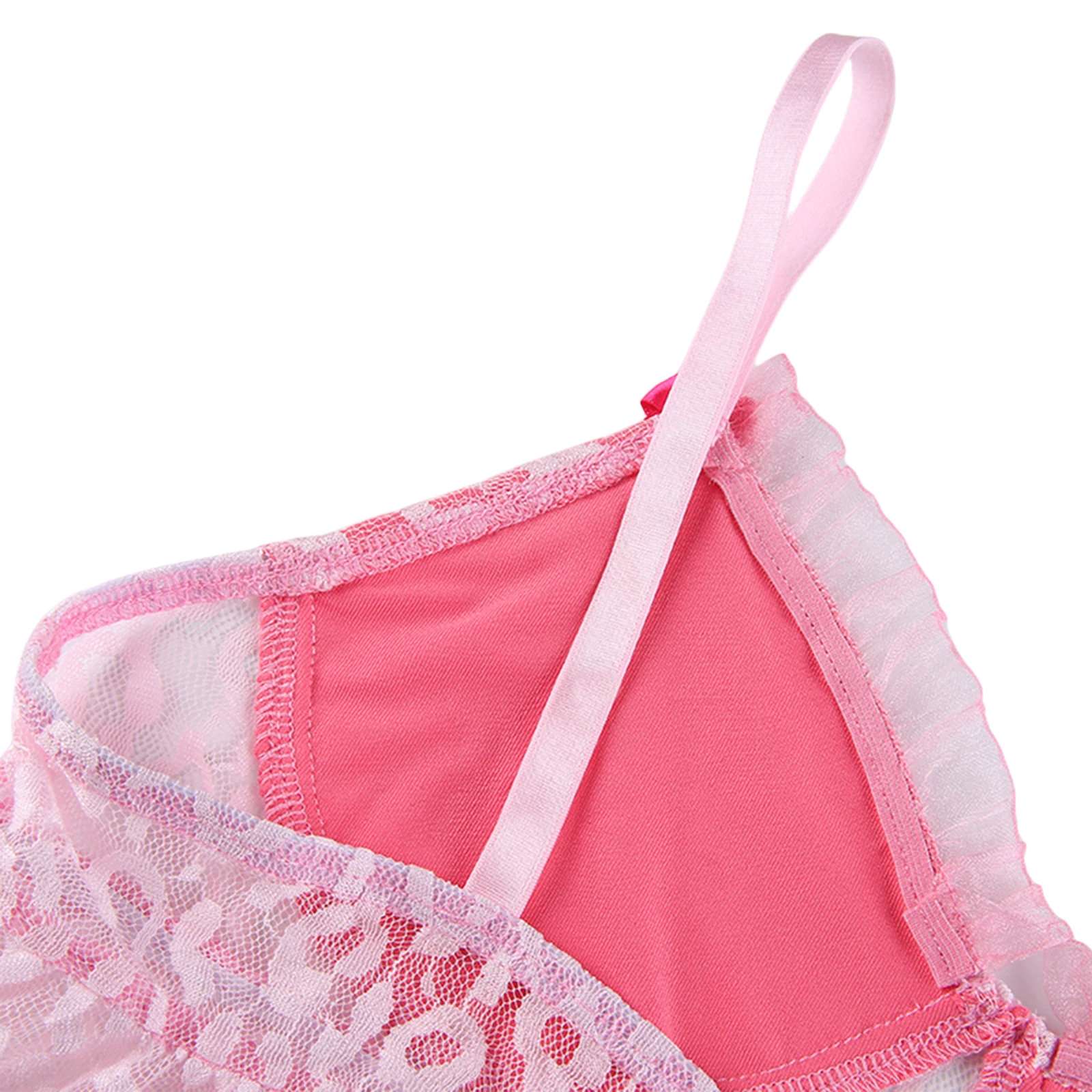 Women's Lace Trim Camisole, Sexy V Neck Sleeveless Spaghetti Strap Mesh Patchwork Ruffle Hem Crop Cami Top 
Women's Lace Trim Camisole, Sexy V Neck Sleeveless Spaghetti Strap Mesh Patchwork Ruffle Hem Crop Cami Top