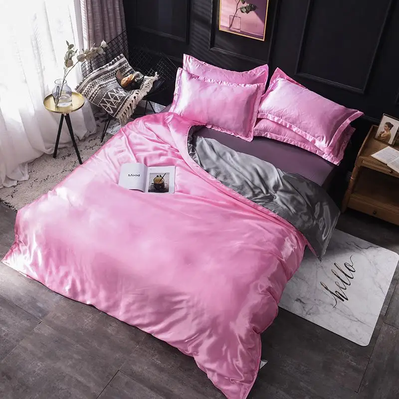 30 home textile solid color pure satin silk bedding set King queen size bed set duvet cover sheet flat sheet bed romantic
30 home textile solid color pure satin silk bedding set King queen size bed set duvet cover sheet flat sheet bed romantic