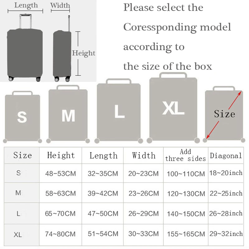 Чехол для чемодана QIAQU плотный эластичный цветной чемоданов размером 18'' 32''
