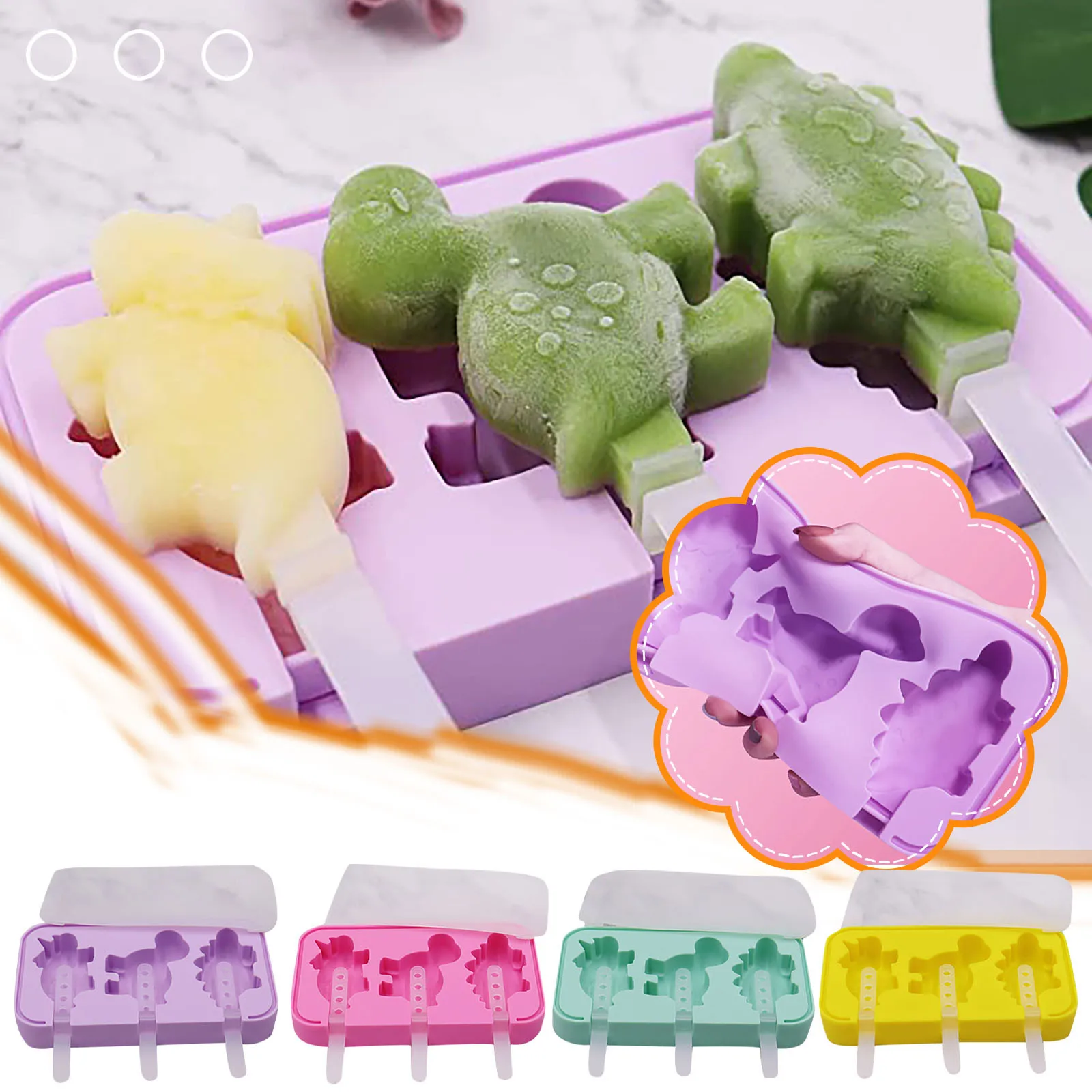 Dinosaur Silicone Homemade Ice Cream Mold With Lid With Plastic Stick Silicone Molds Popsicle Mold Iceball Maker
Dinosaur Silicone Homemade Ice Cream Mold With Lid With Plastic Stick Silicone Molds Popsicle Mold Iceball Maker