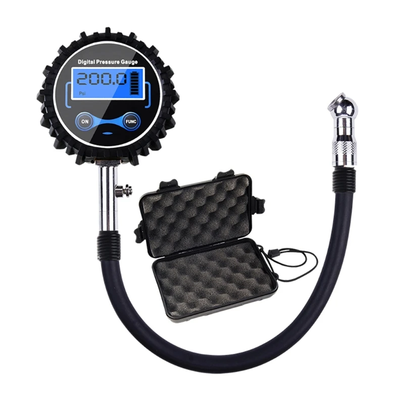 Digital Tire Inflator with Pressure Gauge LCD Large Screen Display 200PSI Quickly Measure Tire Pressure Gauge for Truck/Car/Bike
Digital Tire Inflator with Pressure Gauge LCD Large Screen Display 200PSI Quickly Measure Tire Pressure Gauge for Truck/Car/Bike