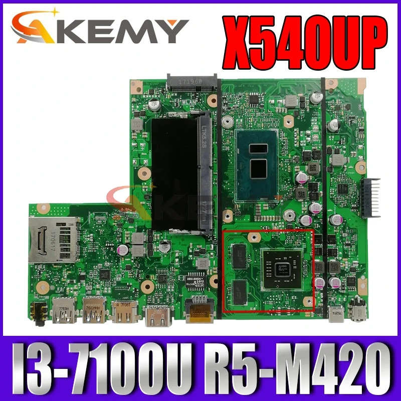

Akemy X540UP Laptop motherboard for ASUS VivoBook R540UP R540U X540U F540U original mainboard 8GB-RAM I3-7100U R5-M420 2GB