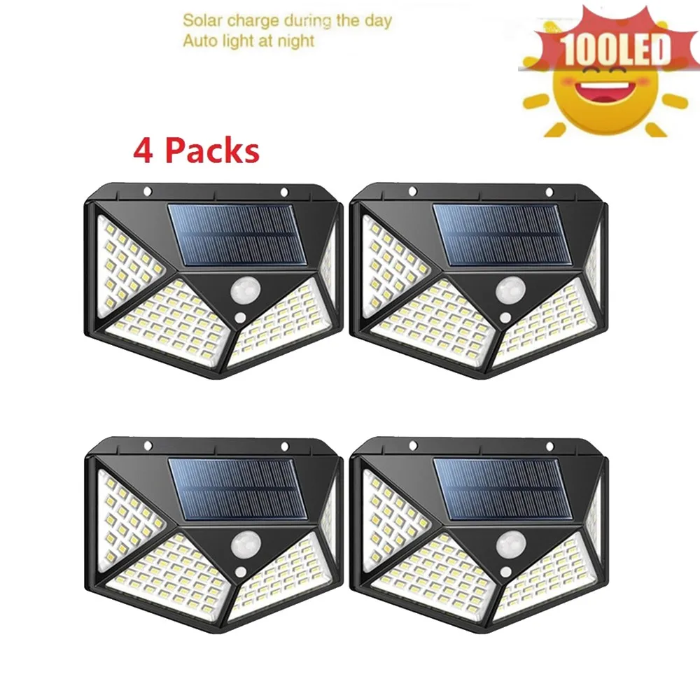 4pcs 100LED Solar Light Motion Sensor Outdoor Solar Wall Light Lamp lighting for Garden Yard Path Street Solar Lamp 4 sided 270°
4pcs 100LED Solar Light Motion Sensor Outdoor Solar Wall Light Lamp lighting for Garden Yard Path Street Solar Lamp 4 sided 270°