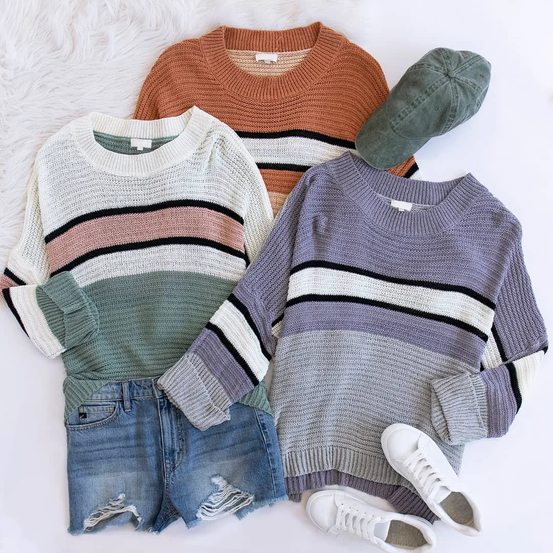 Autumn 2020 Strpied Sweater Women Long Sleeved Knitted Pullover Sweaters Round Neck Streetwear Womens Winter Sweaters
Autumn 2020 Strpied Sweater Women Long Sleeved Knitted Pullover Sweaters Round Neck Streetwear Womens Winter Sweaters