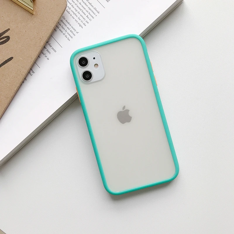 Mint Simple Mix Shockproof Phone Case For iPhone 11 Pro MAX X XR Ultra-thin TPU Silicone Clear Cover 6 6s 7 8 Plus XS |