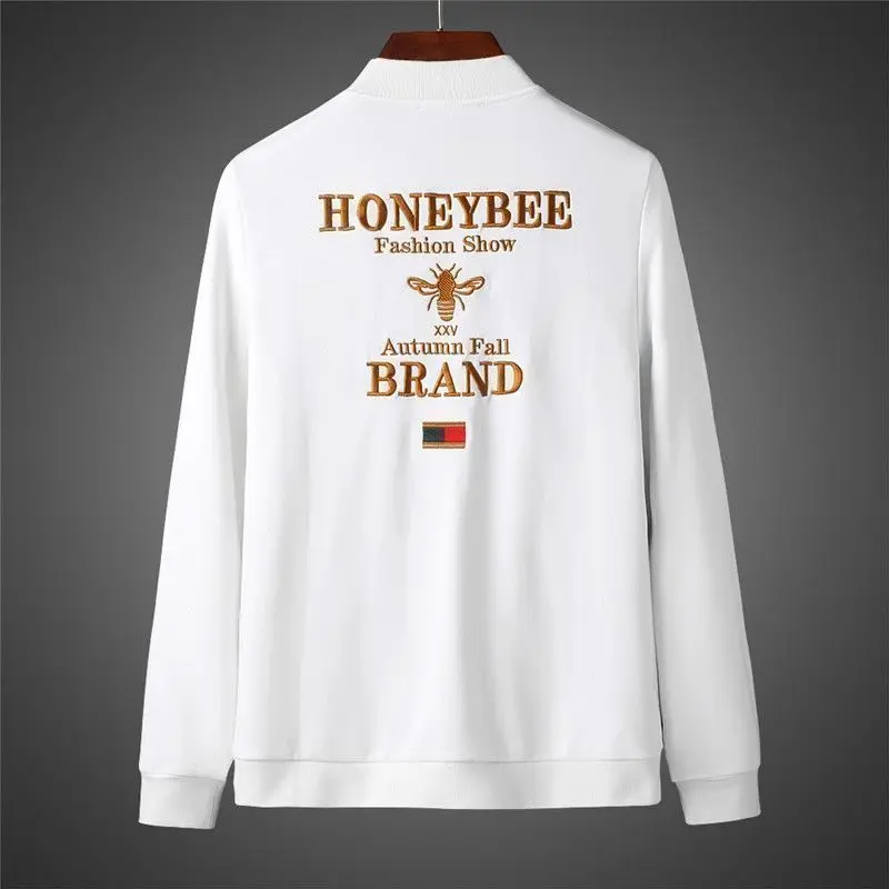Autumn and winter leisure sports long sleeve suit embroidered bee Europe station baseball collar and two piece BODYSUIT
Autumn and winter leisure sports long sleeve suit embroidered bee Europe station baseball collar and two piece BODYSUIT