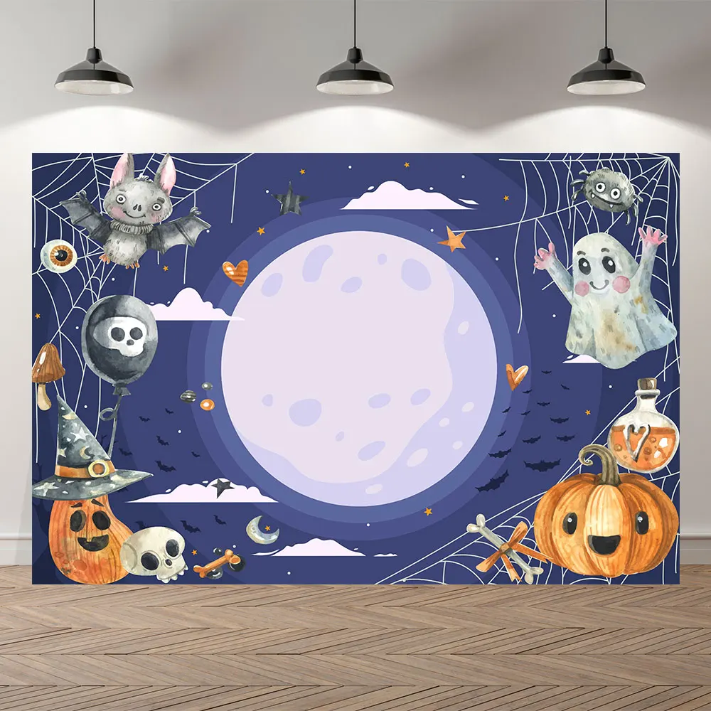 Фон для фотосъемки с изображением тыквы и зомби на Хэллоуин 
Фон для фотосъемки с изображением тыквы и зомби на Хэллоуин