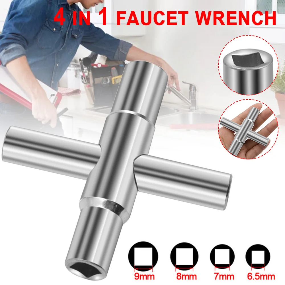 1pc 4 In 1 Silver Wrench Cross Faucet Sifang Bathroom Manual Repair Tools Suitable For Most Household Plumbing Or Repairers
1pc 4 In 1 Silver Wrench Cross Faucet Sifang Bathroom Manual Repair Tools Suitable For Most Household Plumbing Or Repairers