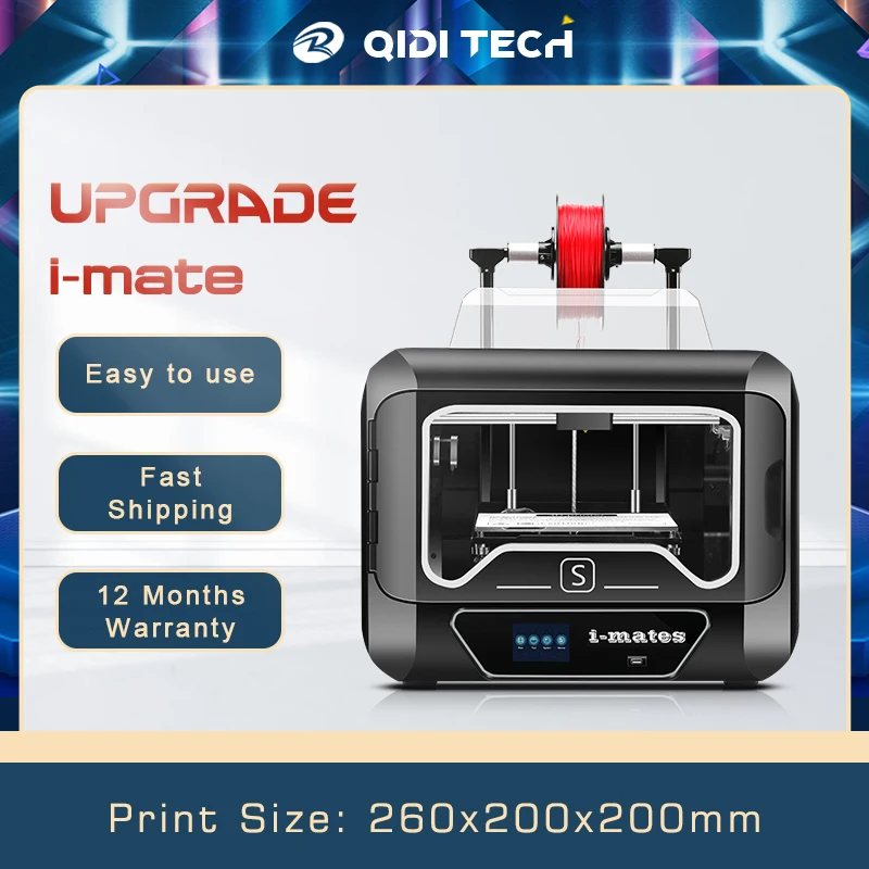 QIDI TECH i-MATES Large Build Size 260*200*200mm 3D Printer Full Enclosed Cover More Better Print with ABS,PLA,TPU,PETG....
QIDI TECH i-MATES Large Build Size 260*200*200mm 3D Printer Full Enclosed Cover More Better Print with ABS,PLA,TPU,PETG....