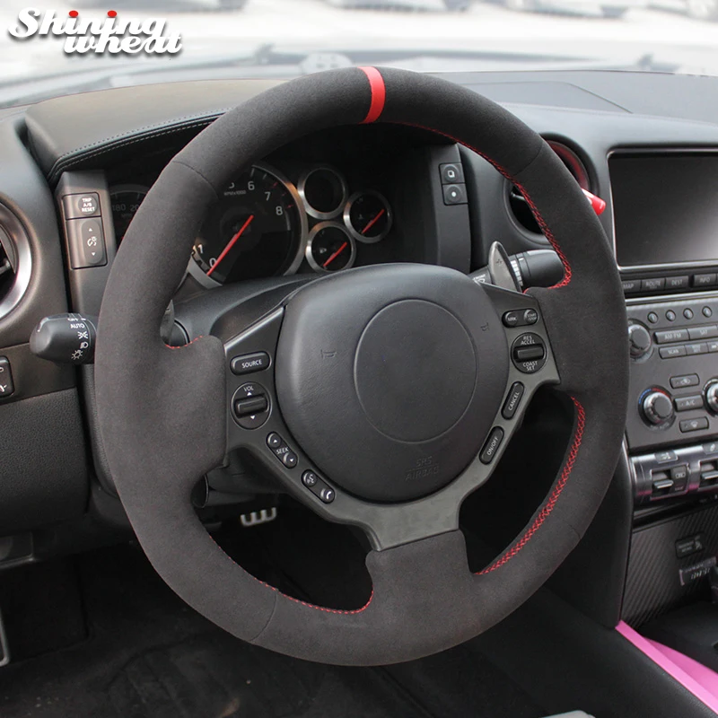 Shining wheat Black Suede Car Steering Wheel Cover for Nissan GTR GT-R (Nismo) 2008-2016
Shining wheat Black Suede Car Steering Wheel Cover for Nissan GTR GT-R (Nismo) 2008-2016