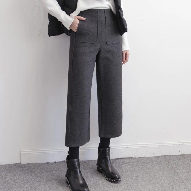 Women Pants 2021 New Woolen Pants Women Autumn Winter Straight Pants Eight-point Loose Plus Cashmere Casual Female Pants 1973B
Women Pants 2021 New Woolen Pants Women Autumn Winter Straight Pants Eight-point Loose Plus Cashmere Casual Female Pants 1973B