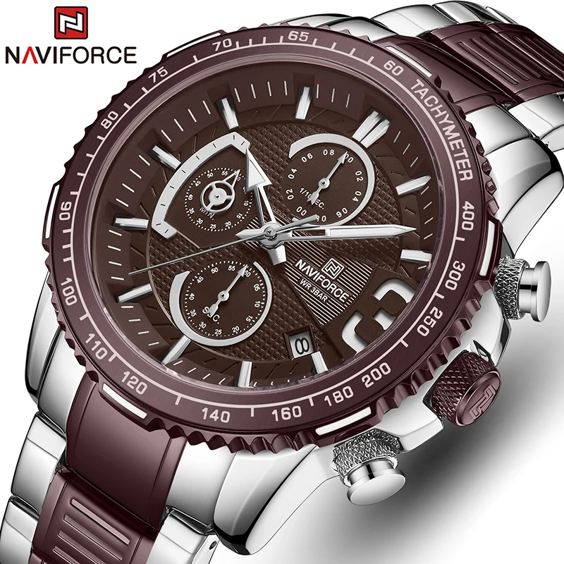 NAVIFORCE Men’s Watches Top Brand Luxury Stainless Steel Waterproof Quartz Watch Men Chronograph Military Sport Male Clock
NAVIFORCE Men’s Watches Top Brand Luxury Stainless Steel Waterproof Quartz Watch Men Chronograph Military Sport Male Clock