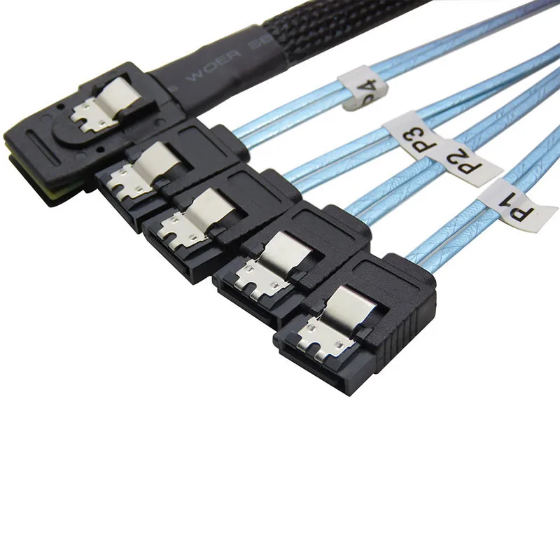 Top Internal Mini Sas 36Pin (Sff-8087) Male To 4X Sata 7Pin Female Fan-Out Cable 1-Meter (3.3Feet) | Электроника
