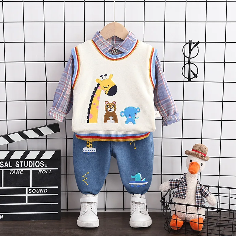 LZH 2022 Autumn Casual Kids Suit Children's Suit Cotton Boys Long-sleeve Shirt Sweater Vest Trousers 3Pcs Baby Clothes 0-4 Years
LZH 2022 Autumn Casual Kids Suit Children's Suit Cotton Boys Long-sleeve Shirt Sweater Vest Trousers 3Pcs Baby Clothes 0-4 Years