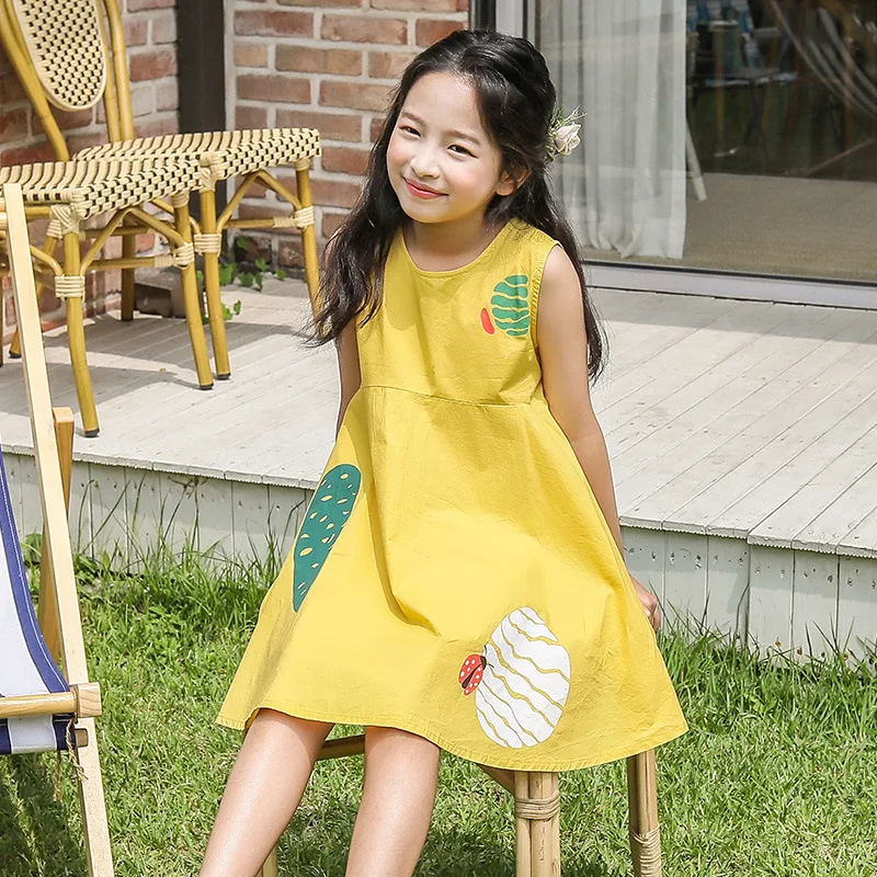Summer Girl Dress 2020 Casual Children's Clothing Sleeveless Vacation Cartoon Printed Casual Clothes Cotton Girl Dress
Summer Girl Dress 2020 Casual Children's Clothing Sleeveless Vacation Cartoon Printed Casual Clothes Cotton Girl Dress