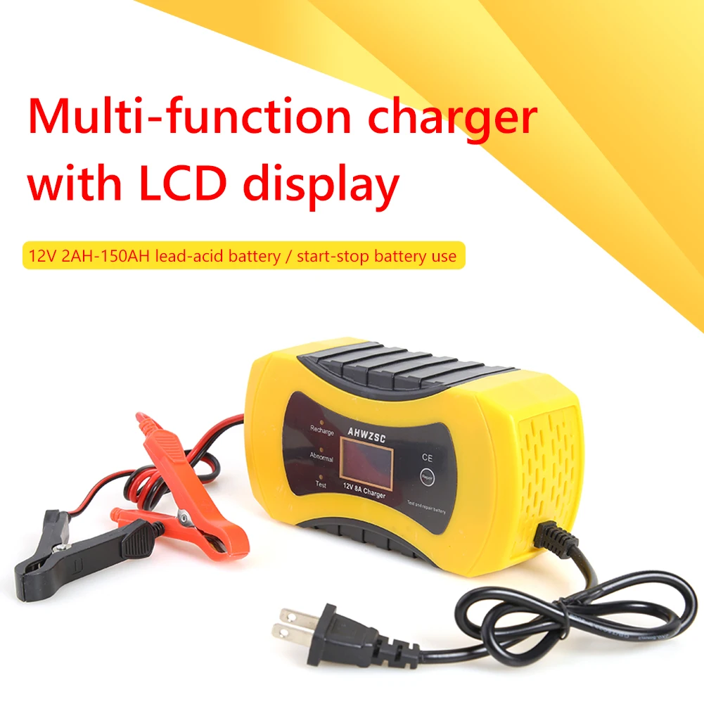 Car Motorcycle Lead Acid Battery Charger 12V 8A Digital LCD Display Pulse Repair Outdoor Personal Car Part Decoration
Car Motorcycle Lead Acid Battery Charger 12V 8A Digital LCD Display Pulse Repair Outdoor Personal Car Part Decoration