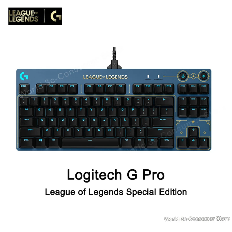 Logitech G PRO Mechanical Gaming Keyboard Wired 87-key RGB Backlight League of Legends Hex Keyboard For E-sports Game Player
Logitech G PRO Mechanical Gaming Keyboard Wired 87-key RGB Backlight League of Legends Hex Keyboard For E-sports Game Player
