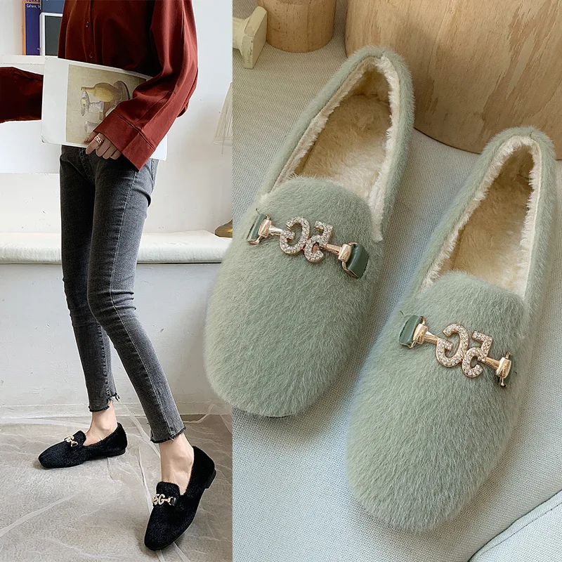 Fur Shoes 2019 Winter New Warm Plus Velvet Peas Shoes Fashion Flat Shoes Loafers Luxury Women Shoes Zapatos De Mujer
Fur Shoes 2019 Winter New Warm Plus Velvet Peas Shoes Fashion Flat Shoes Loafers Luxury Women Shoes Zapatos De Mujer