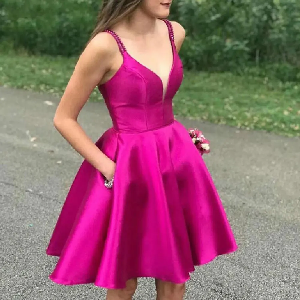 Mini A-line Prom Dresses high quality Spaghetti strap Sleeveless Party Gowns Simple Customers Made Party Dresses
Mini A-line Prom Dresses high quality Spaghetti strap Sleeveless Party Gowns Simple Customers Made Party Dresses