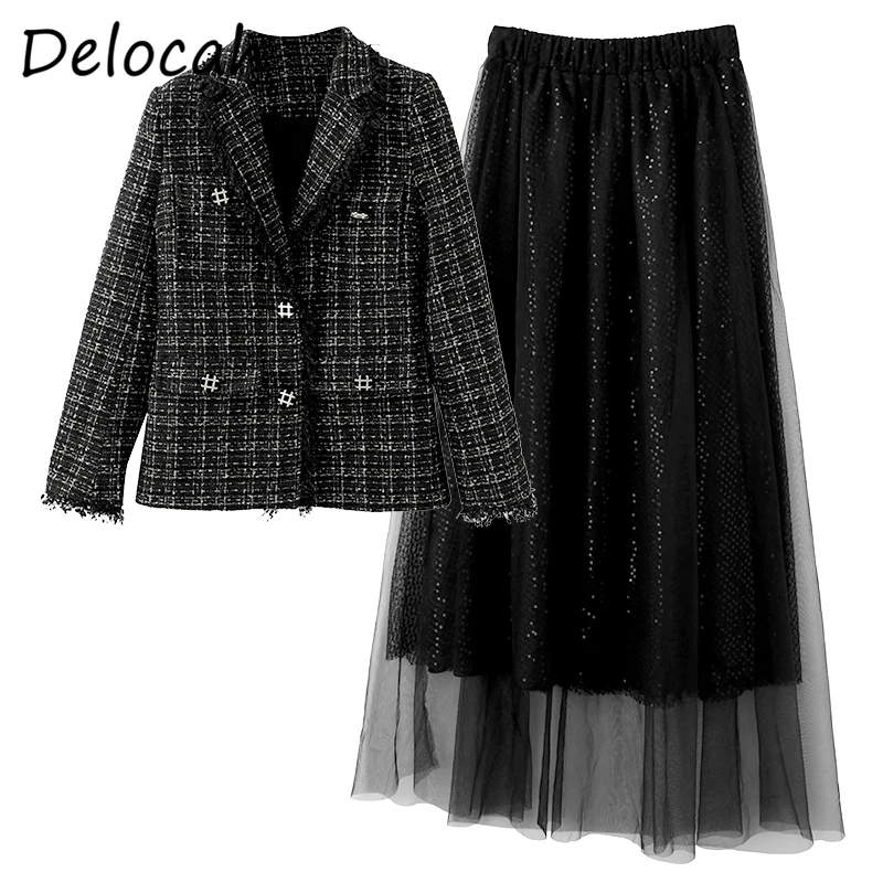 Delocah Women Summer Fashion DesignerSkirt Set Fake Pocket Long Sleeve Blends Tops + High Waist Mesh Skirts 2 TwoPiecesSuits
Delocah Women Summer Fashion DesignerSkirt Set Fake Pocket Long Sleeve Blends Tops + High Waist Mesh Skirts 2 TwoPiecesSuits