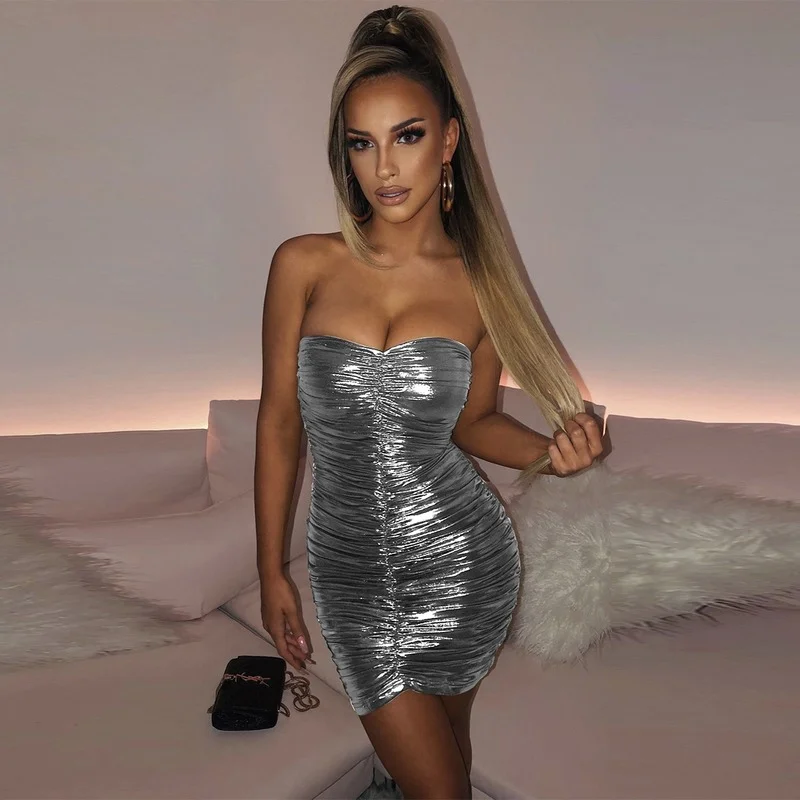 New Silver Wrap Dress Sexy High Waist Backless Bodycon Dress Buttocks Solid Folds Design Club Summer Dresses Light 2021 Fashion
New Silver Wrap Dress Sexy High Waist Backless Bodycon Dress Buttocks Solid Folds Design Club Summer Dresses Light 2021 Fashion