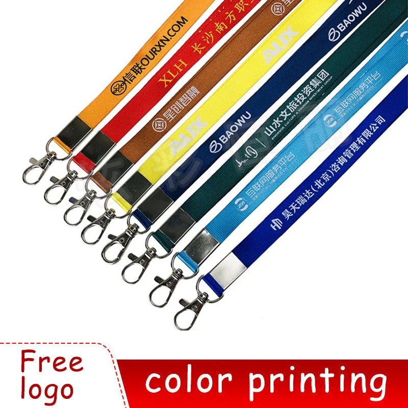 

5Pcs Multi-color Lanyard Custom Printed Logo Key Lanyard Full Color Design Badge Clip And Employee Card Lanyard Neckband