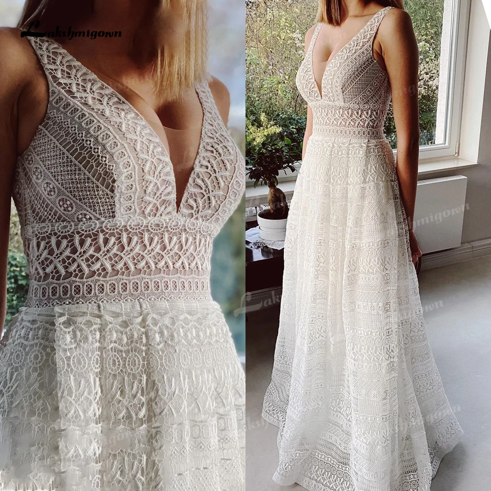Plus Size Lace Wedding Dresses vestido de novia Boho Bridal Gowns V Neck Backless Elegant Beach A-Line Bridal Dresses
Plus Size Lace Wedding Dresses vestido de novia Boho Bridal Gowns V Neck Backless Elegant Beach A-Line Bridal Dresses