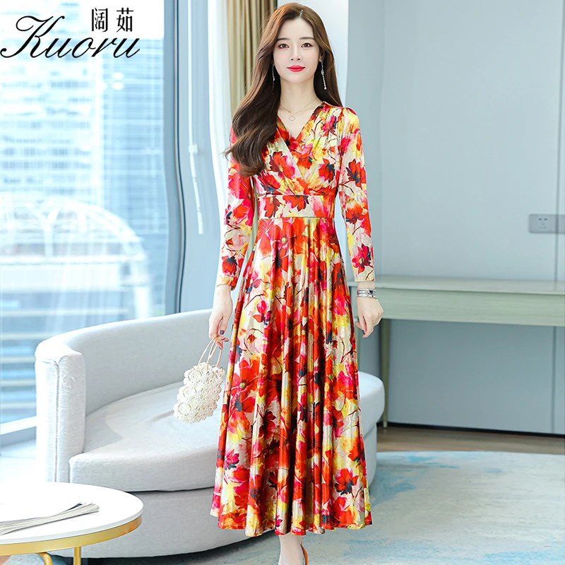 2022 Autumn Winter Red Dresses For Women Party Size 4XL V Neck Midi Floral Vestidos De Mujer Casual Velvet Blue Vintage Clothes 
2022 Autumn Winter Red Dresses For Women Party Size 4XL V Neck Midi Floral Vestidos De Mujer Casual Velvet Blue Vintage Clothes