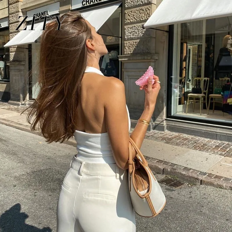 2021 Summer Sexy Camisole Women's Streetwear Halter Halter Slim Women's Camisole Solid Color Sleeveless Vest Top Short
2021 Summer Sexy Camisole Women's Streetwear Halter Halter Slim Women's Camisole Solid Color Sleeveless Vest Top Short