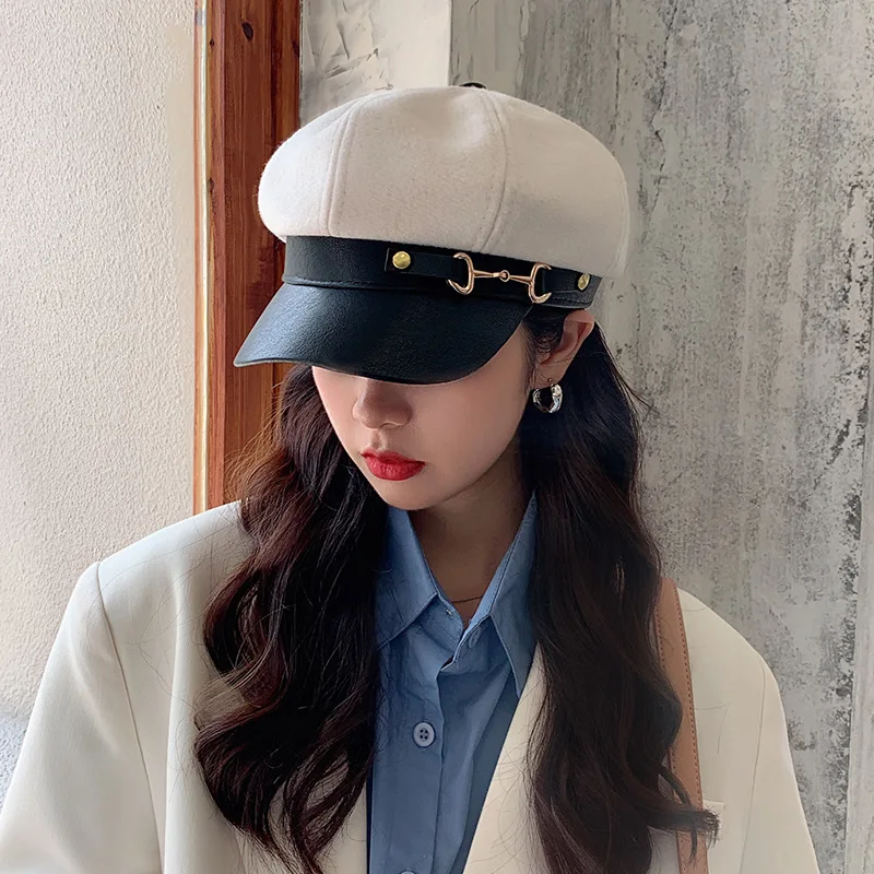 CANZE New Women Beret Hat Leather Buckle Octagonal Hat England Retro Painter Newsboy Cap
CANZE New Women Beret Hat Leather Buckle Octagonal Hat England Retro Painter Newsboy Cap