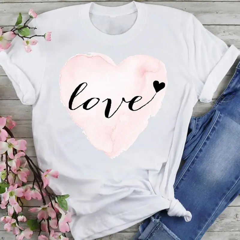Women Graphic Love Heart Watercolor 90s Cartoon Fashion Summer Female Clothes Print Short Sleeve Tops Tees Tshirt T-Shirt
Women Graphic Love Heart Watercolor 90s Cartoon Fashion Summer Female Clothes Print Short Sleeve Tops Tees Tshirt T-Shirt