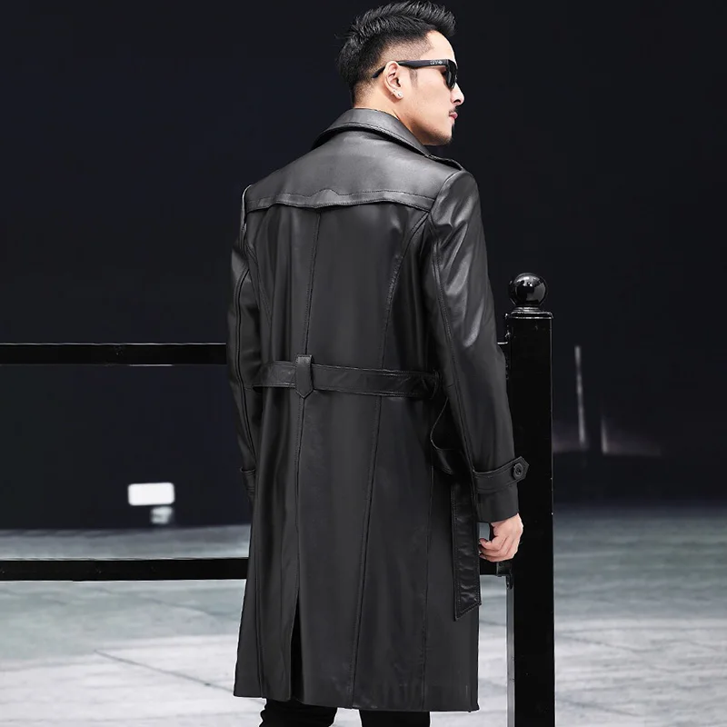 2021 Men's Long Genuine Leather Jacket Real Cow Leather Male Fashion Trench Coat Autumn Spring Biker Outerwear S8661 
2021 Men's Long Genuine Leather Jacket Real Cow Leather Male Fashion Trench Coat Autumn Spring Biker Outerwear S8661