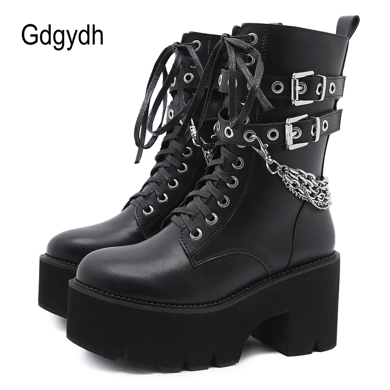 Gdgydh High Heels Female Shoes On Platform Sexy Rivet Chain Chunky Heel Ankle Boots For Women Black Gothic Punk Comfortable
Gdgydh High Heels Female Shoes On Platform Sexy Rivet Chain Chunky Heel Ankle Boots For Women Black Gothic Punk Comfortable