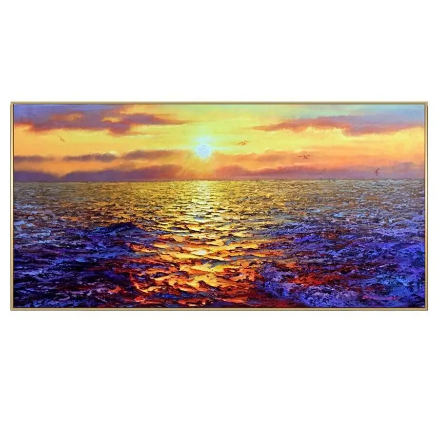 Deco Hand-Painted Oil Painting Seascape Dusk Sunset Wall Art For Living Room Bedroom Home Office Kitchen Hotel Decor No Framed
Deco Hand-Painted Oil Painting Seascape Dusk Sunset Wall Art For Living Room Bedroom Home Office Kitchen Hotel Decor No Framed