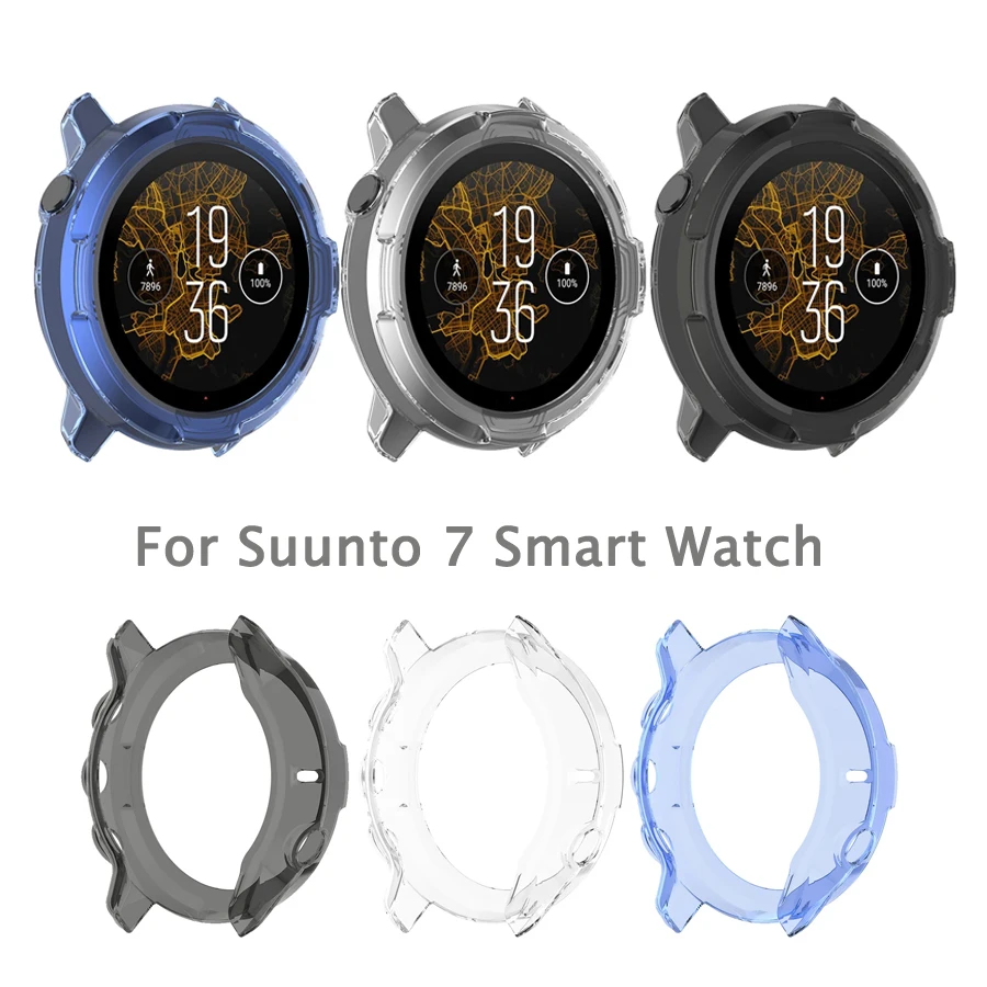 Мягкий защитный чехол из ТПУ для Suunto 7 защитный чехол умных часов, кожаный чехол-рамка для Suunto 7, аксессуары для бампера 
Мягкий защитный чехол из ТПУ для Suunto 7 защитный чехол умных часов, кожаный чехол-рамка для Suunto 7, аксессуары для бампера